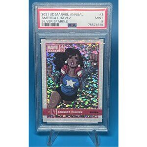 GRADED Marvel Annual Silver Sparkle #3 America Chavez 2021-22 UD MCU PSA 9 Mint